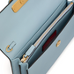 Valentino Garavani VLogo Signature Leather Wallet on Chain Light Blue