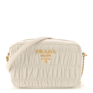 Prada Bandoliera Napa Gaufre Camera Bag Ivory