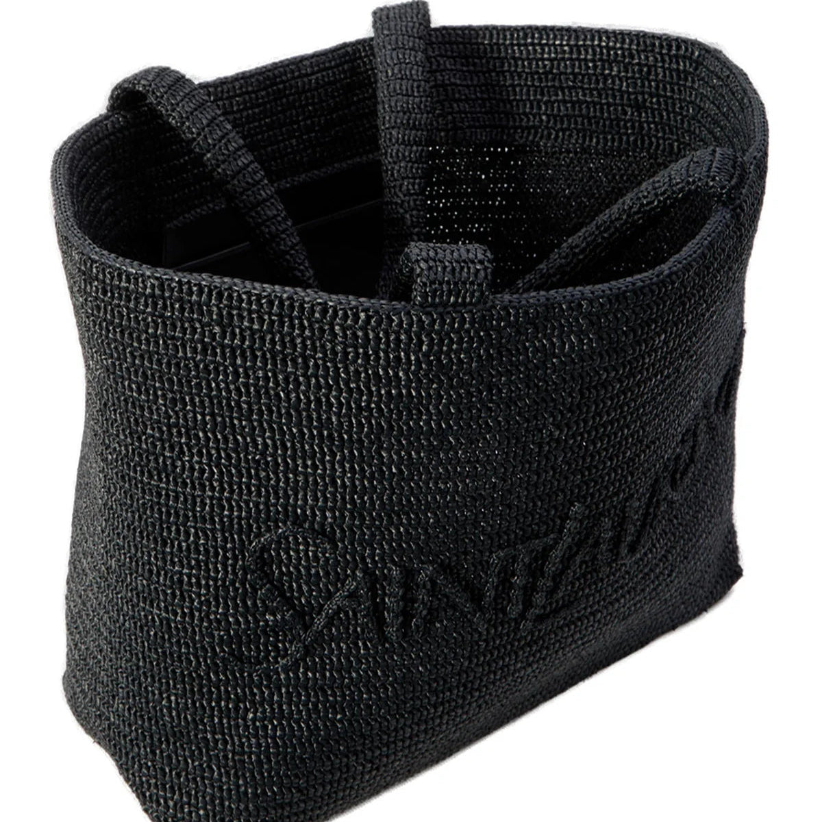 Black wrist support brace on a white background