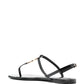 Saint Laurent Cassandra Logo Plaque Sandals Black
