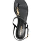 Saint Laurent Cassandra Logo Plaque Sandals Black