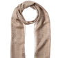 Beige scarf with a subtle pattern on a white background