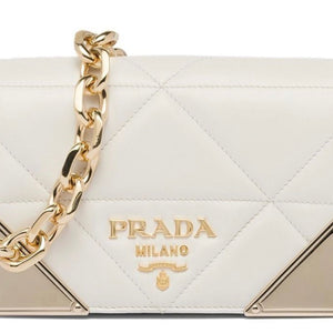 Prada Quilted Nappa Leather Shoulder Bag White