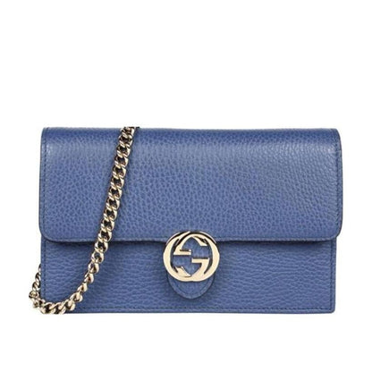 Gucci Interlocking Chain Wallet Caspian Blue
