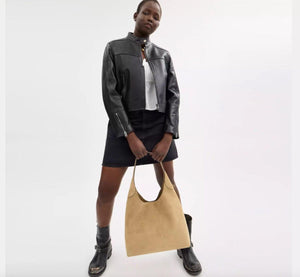 Coach Brooklyn Shoulder Bag 39 Suede Brass/Sand