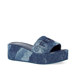 Fendi Sunshine Platform Slide Denim Blue