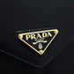 Prada Saffiano Envelope Leather Cross Body Bag Black
