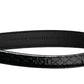 Black belt with a patterned strap on a white background