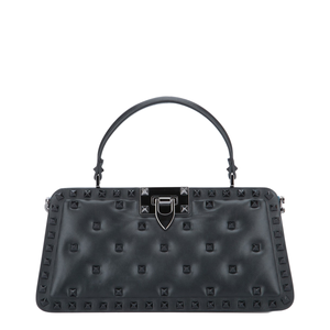 Valentino Garavani Rockstud Padded Top Handle Bag Black