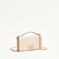 Valentino Garavani VLogo Signature Grainy Leather Wallet W/Chain Off White