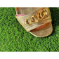 Valentino Garavani VLogo Chain Metallic Leather Sandal