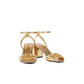Valentino Garavani VLOGO chain metallic leather sandals on a white background