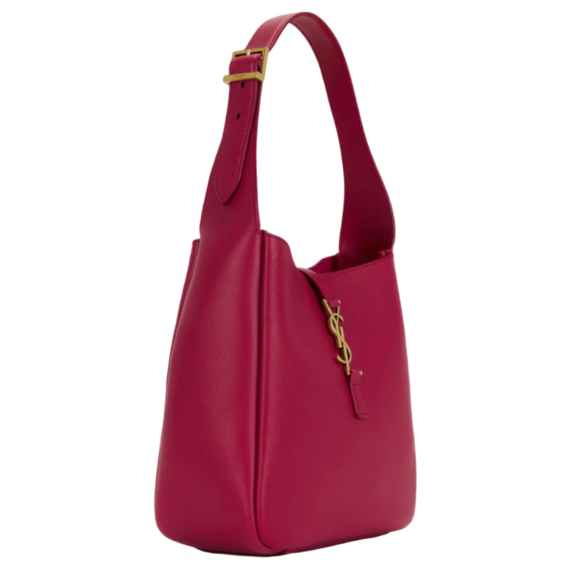 Red handbag with a gold clasp on a white background