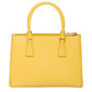 Yellow handbag on a white background