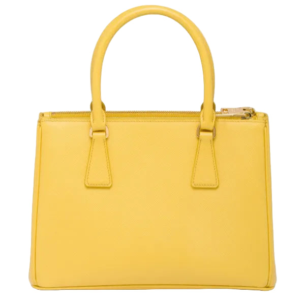 Yellow handbag on a white background