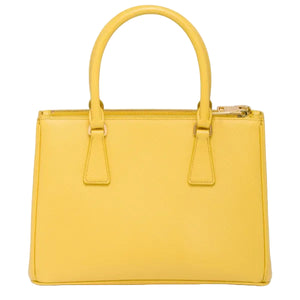 Yellow handbag on a white background