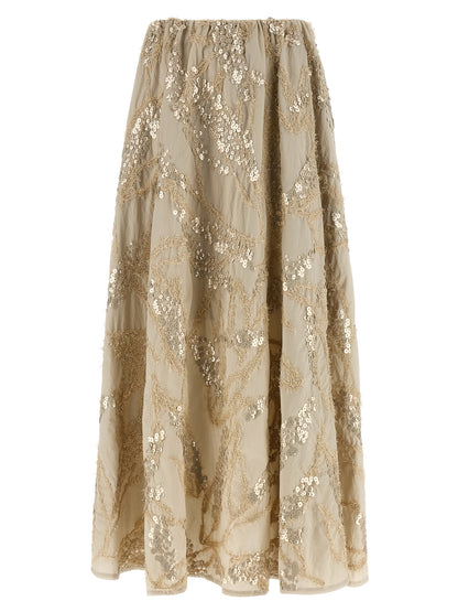 Brunello Cucinelli Dazzling Seabed Embroidery Skirt