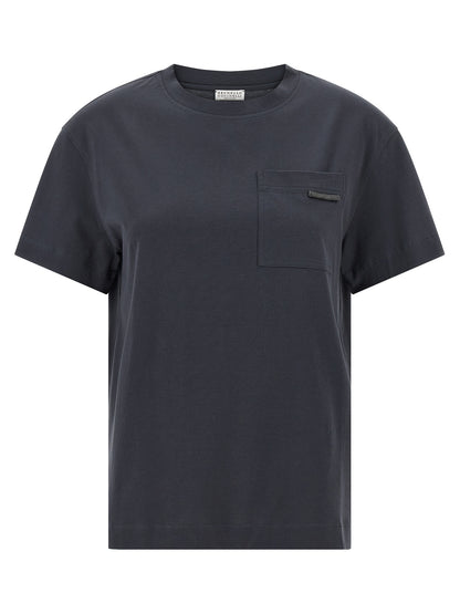 Brunello Cucinelli Shiny Tab T-shirt