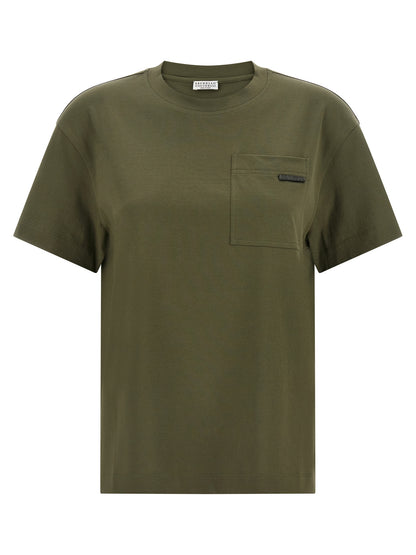 Brunello Cucinelli Shiny Tab T-shirt