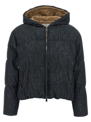 Brunello Cucinelli Denim-effect Twill Down Jacket