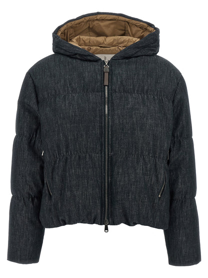 Brunello Cucinelli Denim-effect Twill Down Jacket