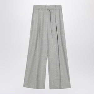 Brunello Cucinelli Wide grey trousers in wool and cashmere