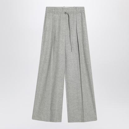 Brunello Cucinelli Wide grey trousers in wool and cashmere