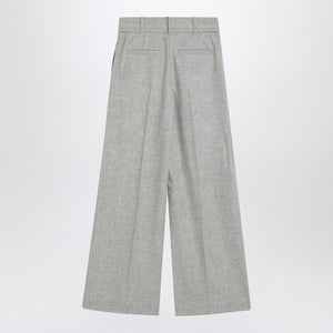 Brunello Cucinelli Wide grey trousers in wool and cashmere