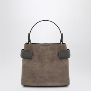 Brunello Cucinelli Brunello Cucinelli Top-Handle Essence small brown bag with Precious Bands