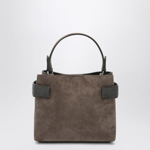 Brunello Cucinelli Brunello Cucinelli Top-Handle Essence small brown bag with Precious Bands