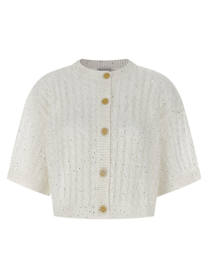 Brunello Cucinelli Dazzling Cable Cardigan
