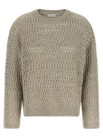 Brunello Cucinelli Dazzling Braids Sweater