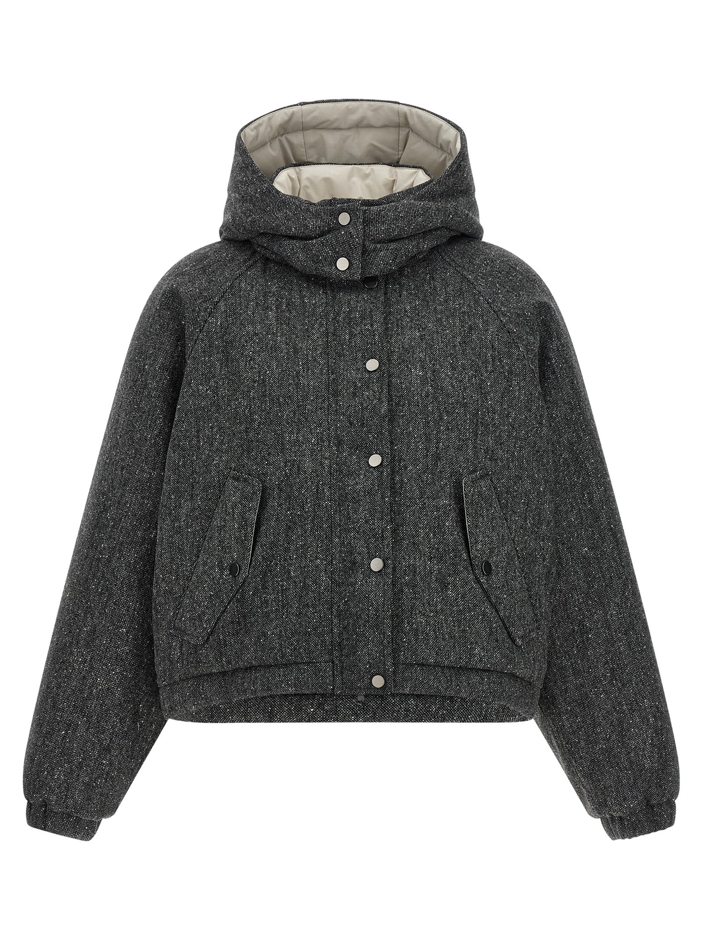 Brunello Cucinelli Shiny Zipper Pull Down Jacket