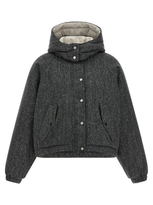 Brunello Cucinelli Shiny Zipper Pull Down Jacket