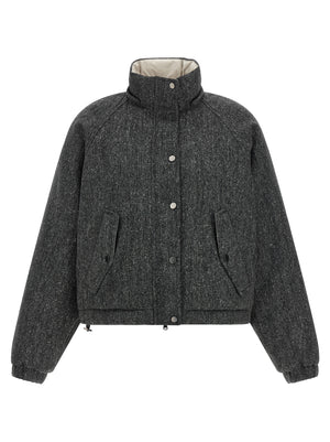 Brunello Cucinelli Shiny Zipper Pull Down Jacket