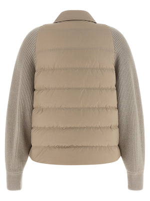 Brunello Cucinelli Shiny Flap Detail Down Jacket