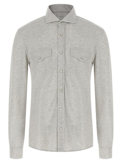 Brunello Cucinelli Piqué Cotton Shirt