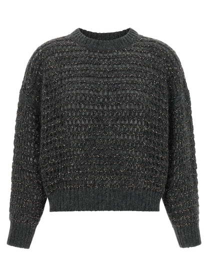 Brunello Cucinelli Dazzling Braids Sweater
