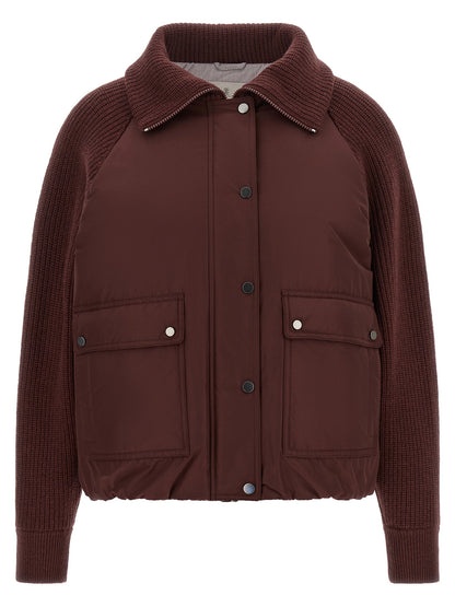 Brunello Cucinelli Shiny Zipper Pull Down Jacket