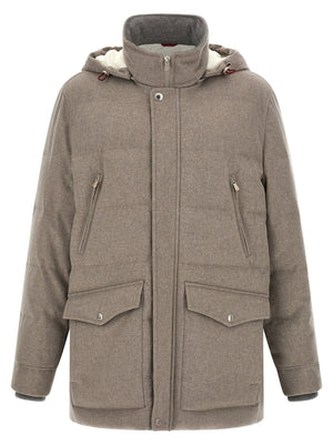 Brunello Cucinelli Membrane Wool Flannel Parka
