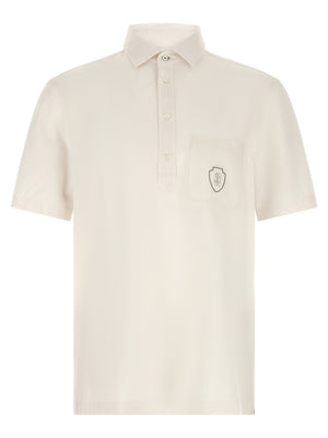 Brunello Cucinelli Heraldic Logo Polo Shirt
