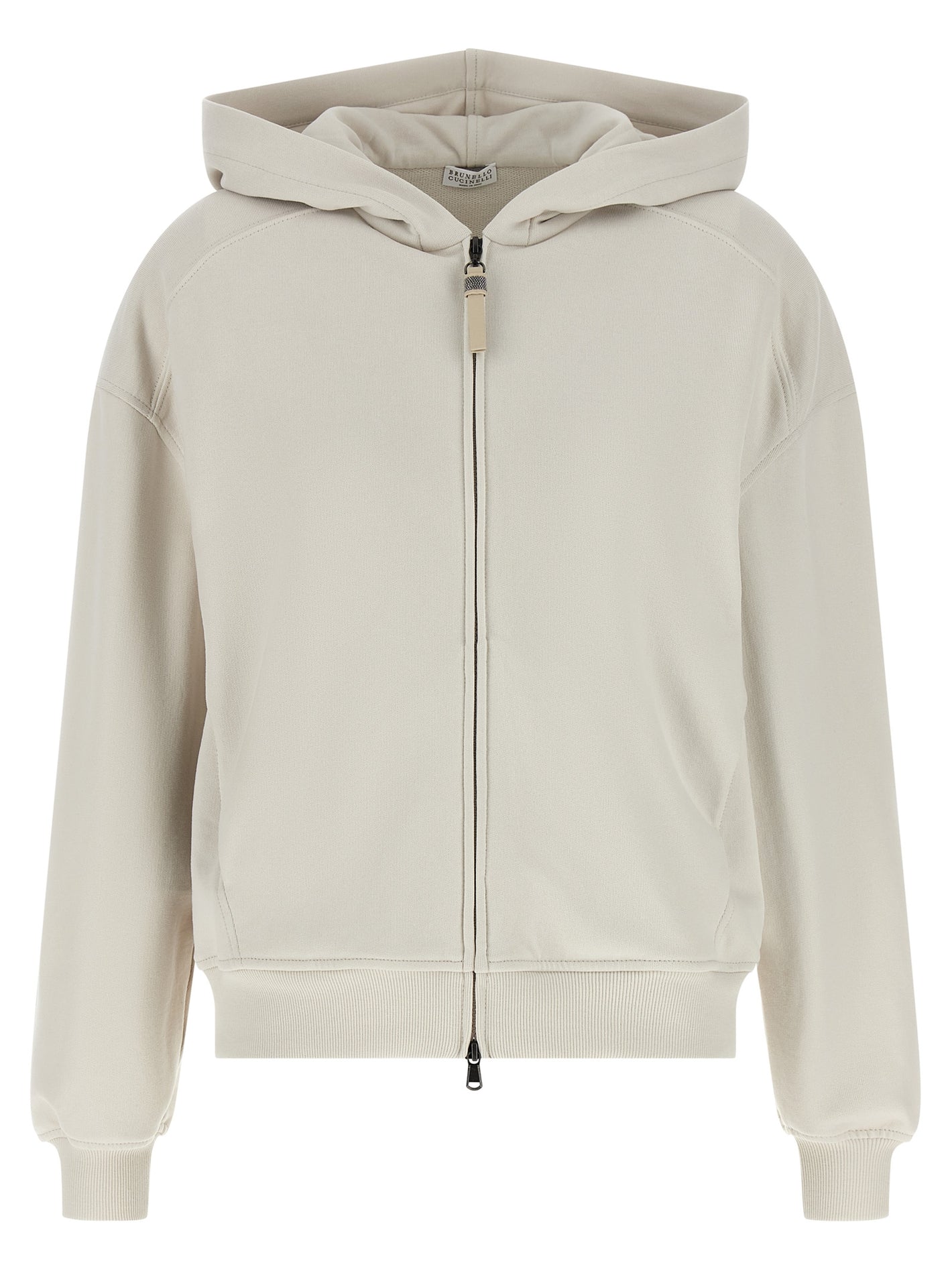 Brunello Cucinelli Shiny Zipper Pull Hoodie