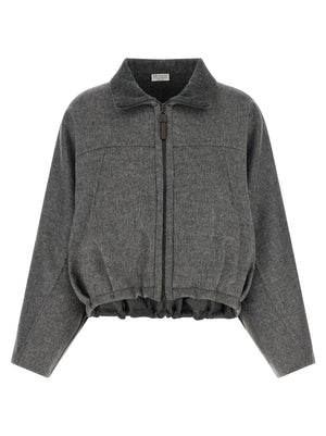 Brunello Cucinelli Shiny Zipper Pull Jacket