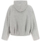 Brunello Cucinelli Shiny Zipper Pull Cropped Hoodie