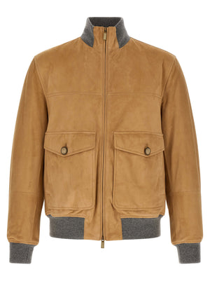 Brunello Cucinelli Padded Suede Bomber Jacket