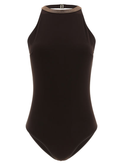 Brunello Cucinelli Precious Collar One-piece Swimsuit