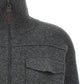 Brunello Cucinelli Shiny Zipper Pull Wool Cardigan