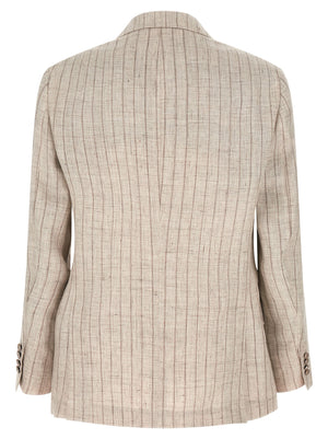 Brunello Cucinelli Pinstripe Twill Blazer