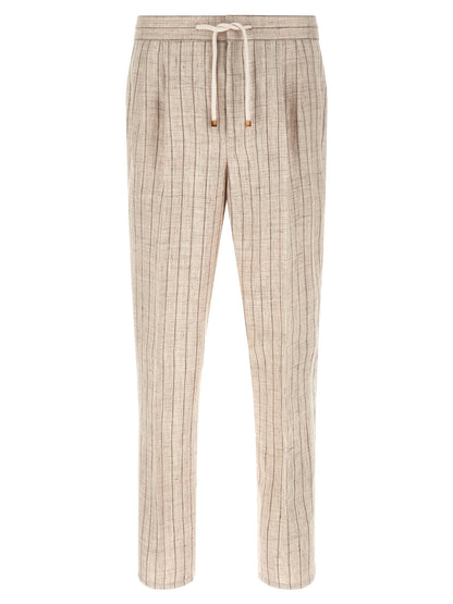Brunello Cucinelli Striped Linen Trousers