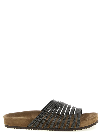 Brunello Cucinelli Precious Straps Slides